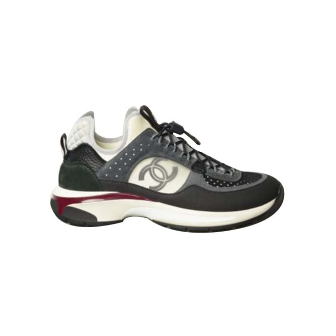 CHANEL SNEAKERS FABRIC, SUEDE CALFSKIN, MESH & FABRICBLACK, DARK GRAY, WHITE & LIGHT GRAY G39488 Y56142 K4948